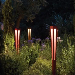Antorcha solar LED con sensor Tinka, 120 cm, gris