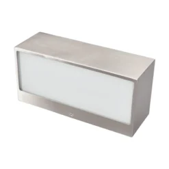 Aplicación de exterior Lindby «Leonora», 20 cm, angular, acero inoxidable
