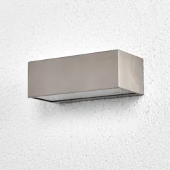 Aplicación de exterior Lindby «Leonora», 20 cm, angular, acero inoxidable