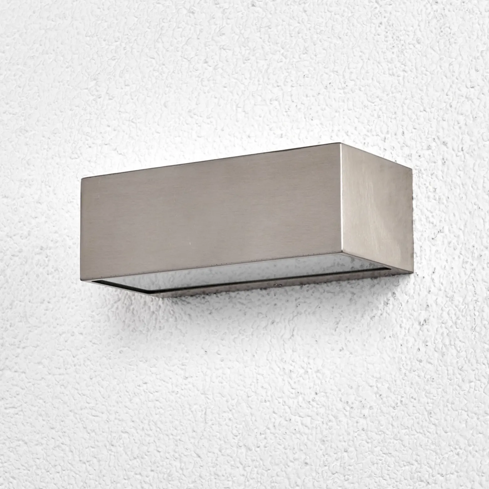 Aplicación de exterior Lindby «Leonora», 20 cm, angular, acero inoxidable
