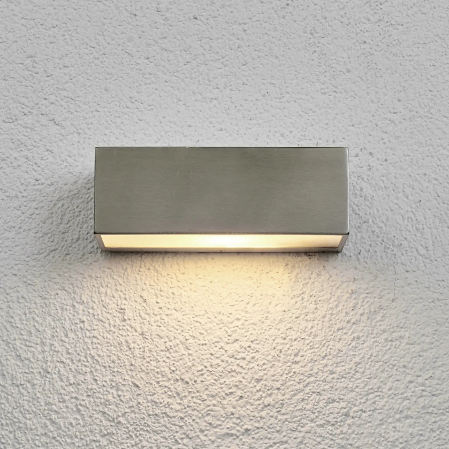 Aplicación de exterior Lindby «Leonora», 20 cm, angular, acero inoxidable