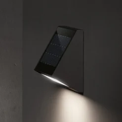 Apliqué de pared LED solar KLEWE ECOSTEP, antracita, 17 cm, IP65