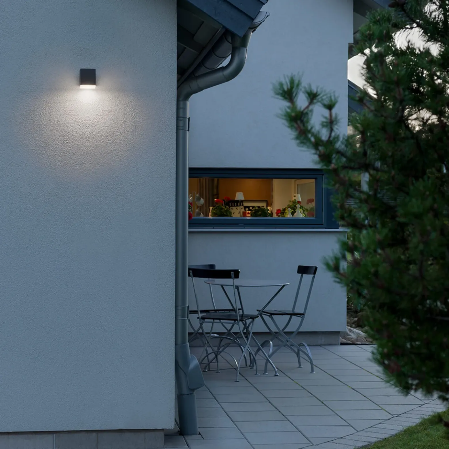 Aplique cuadrado de pared exterior LED Monza