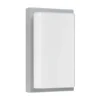 Aplique de exterior 059, acero inoxidable, cristal opalino, 29 cm, IP44, E27