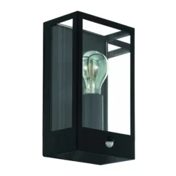 Aplique de exterior Alamonte con sensor, negro