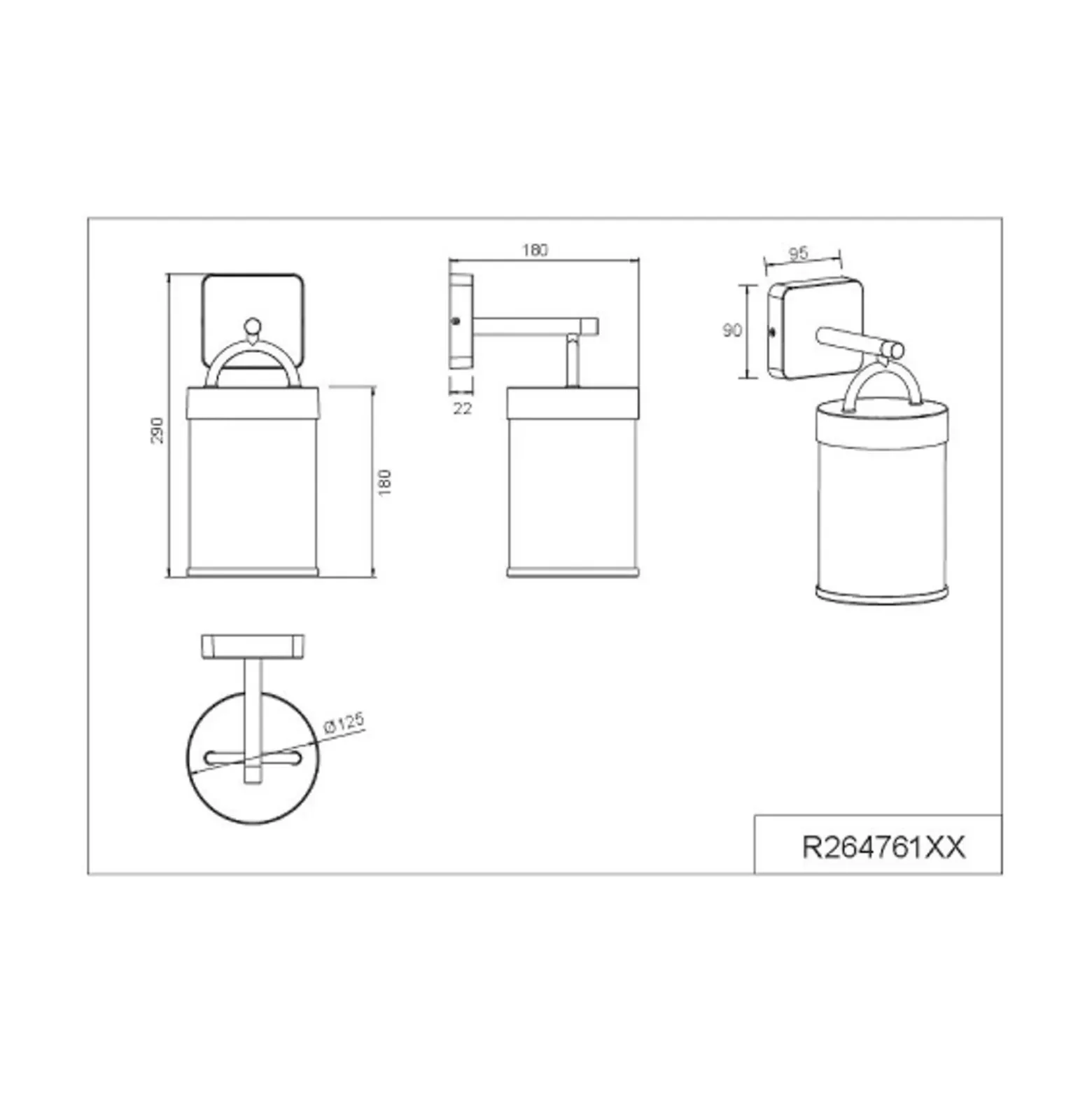 Aplique de exterior Almeria, antracita, aluminio, altura 29 cm, IP44