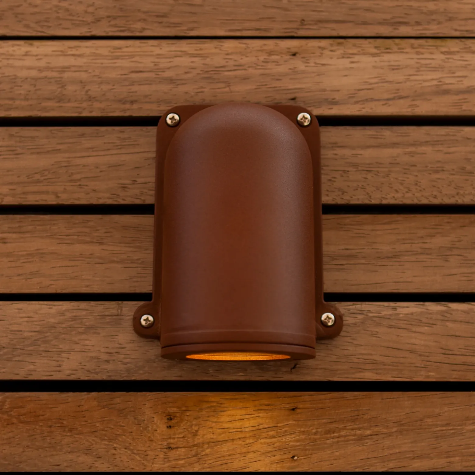 Aplique de exterior ANCOR, marrón, altura 15 cm, metal, GU10 IP54