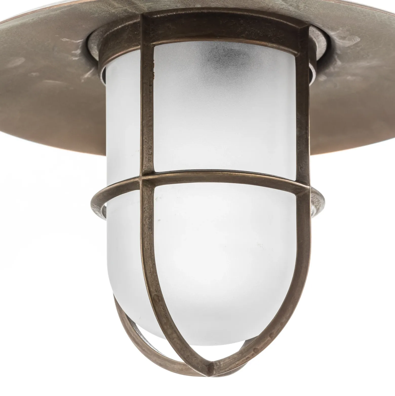Aplique de exterior antiguo con rejilla, cristal esmerilado