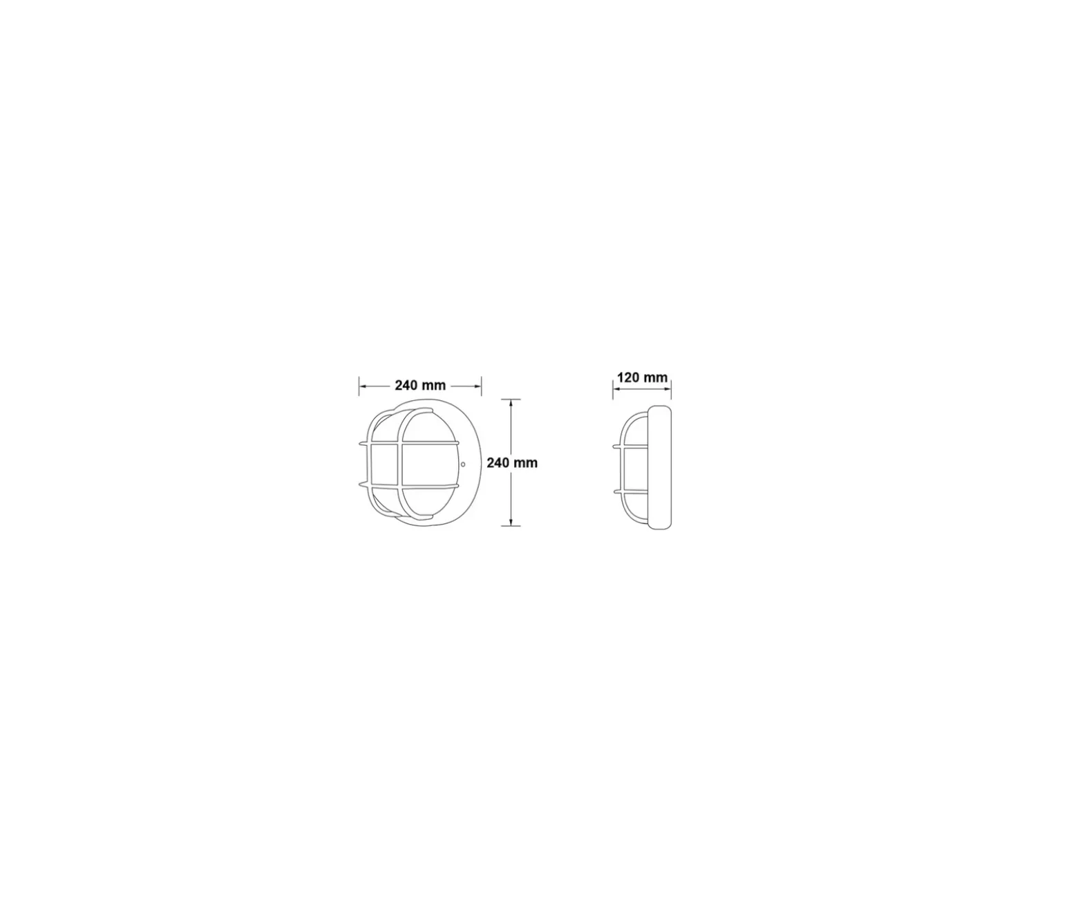 Aplique de exterior 400180, antracita, Ø 24 cm, aluminio/vidrio, IP54