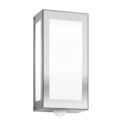 Aplique de exterior Aqua Rain, acero inoxidable, sensor