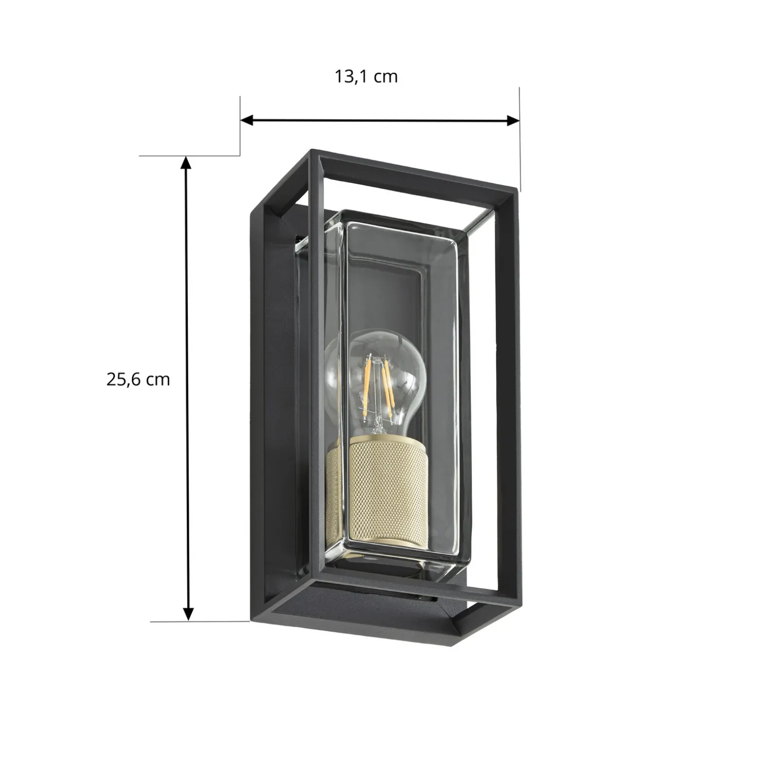 Aplique de exterior Arcchio Ismera, antracita/latón E27, IP65