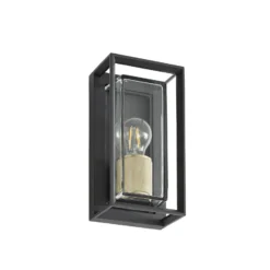 Aplique de exterior Arcchio Ismera, antracita/latón E27, IP65