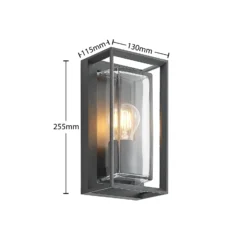 Aplique de exterior Arcchio Ismera, antracita, E27, IP65