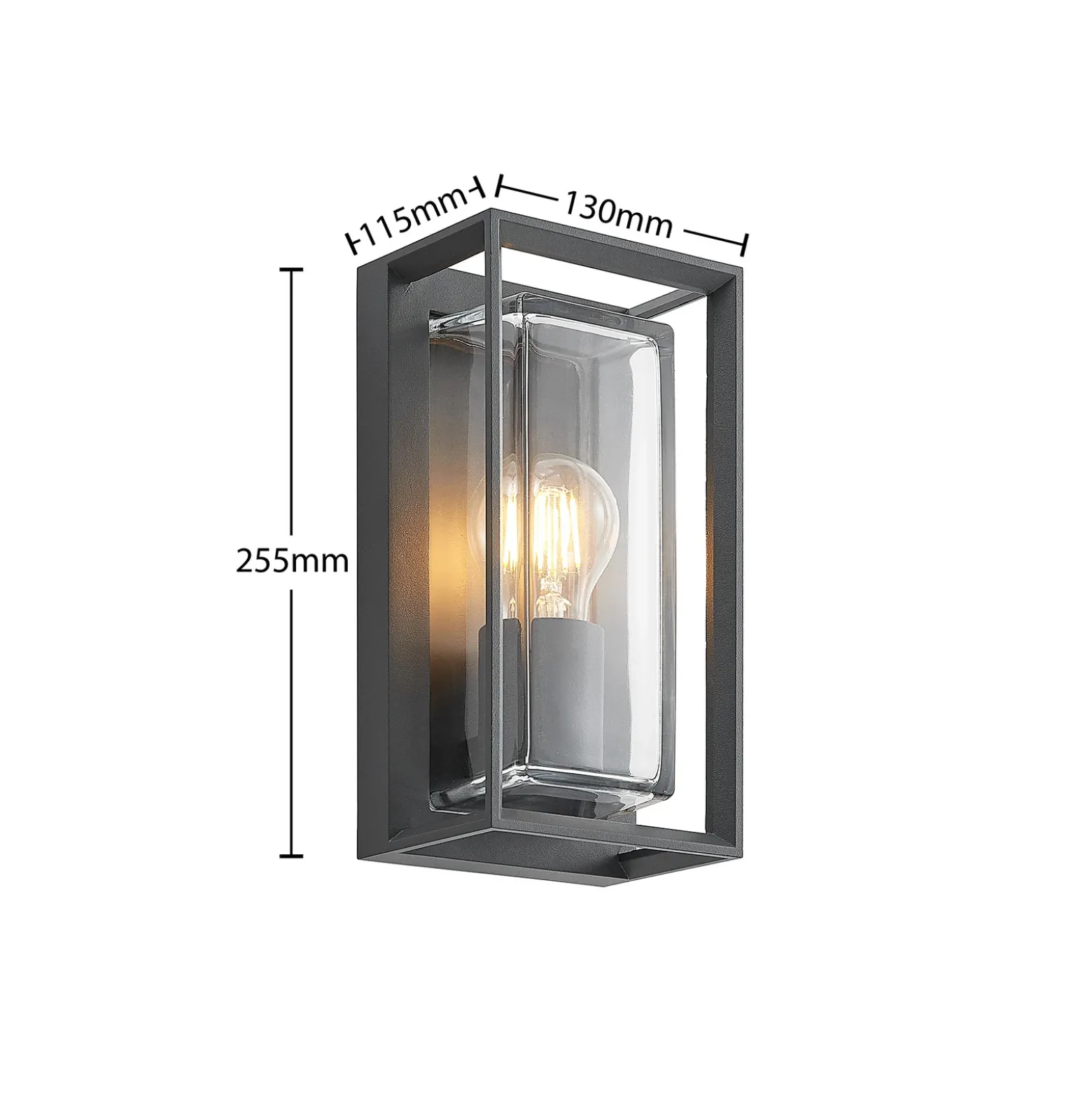 Aplique de exterior Arcchio Ismera, antracita, E27, IP65