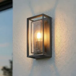 Aplique de exterior Arcchio Ismera, 25 cm, antracita, sensor