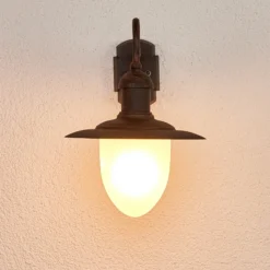 Aplique de exterior Aruba, Ø 25 cm, marrón óxido