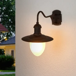 Aplique de exterior Aruba, Ø 25 cm, marrón óxido