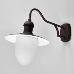 Aplique de exterior Aruba, Ø 25 cm, marrón óxido
