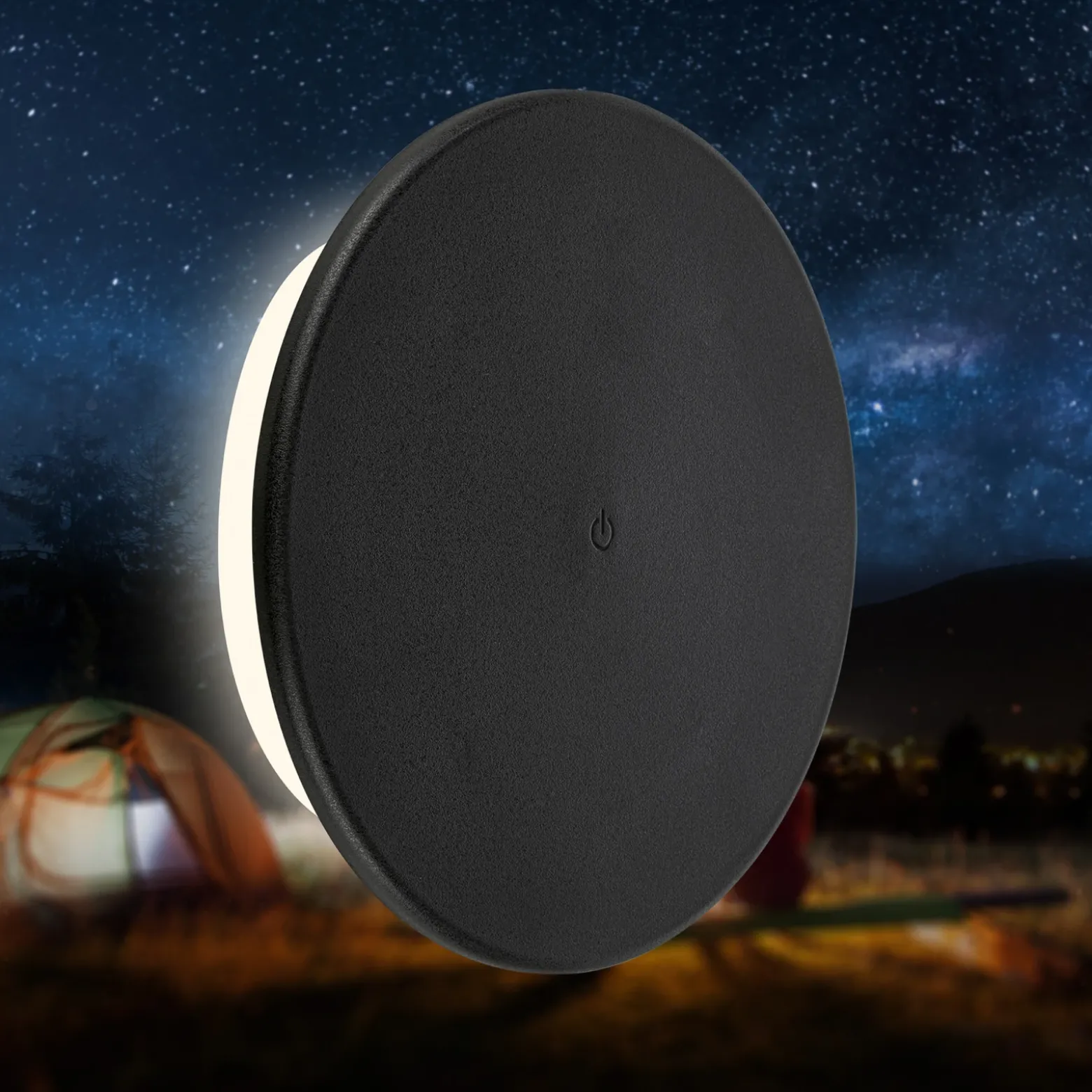 Aplique de exterior Aurora LED recargable, negro, regulador táctil, IP54