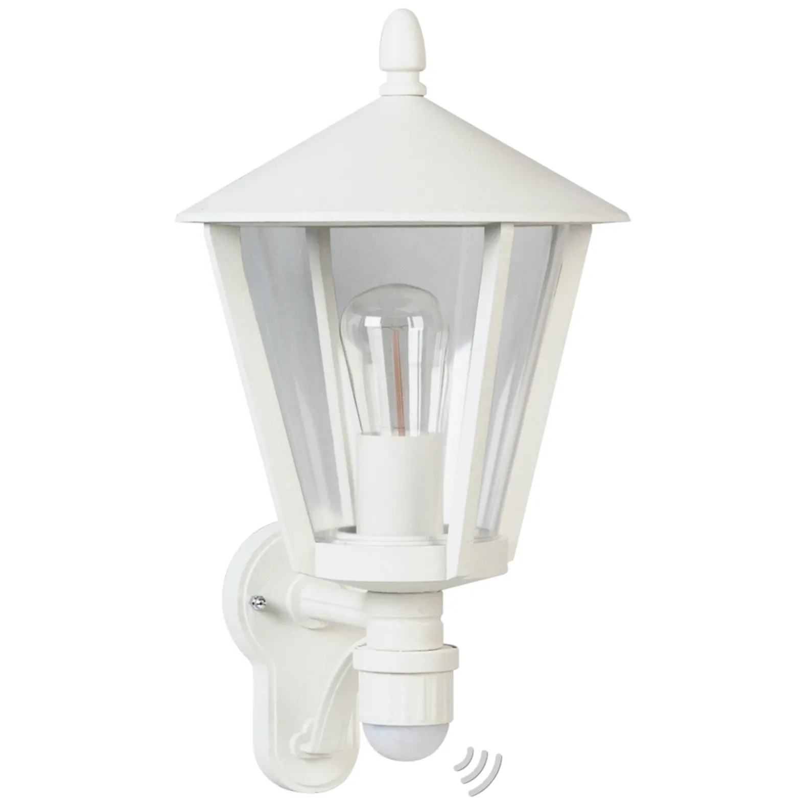 Aplique de exterior 671, blanco con detector de movimiento
