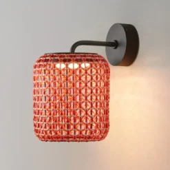 Aplique de exterior Bover Nans A LED, rojo, Ø 21,6 cm