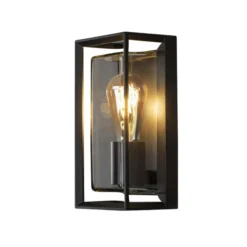 Aplique de exterior Brindisi, detector de movimiento, negro, IP54
