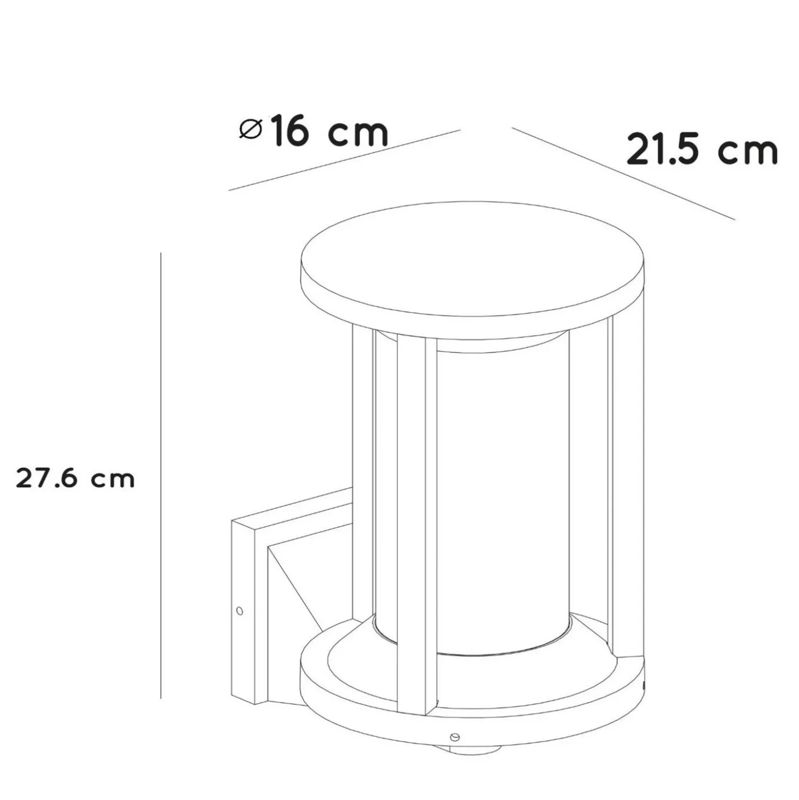 Aplique de exterior Cadix de aluminio fundido a presión