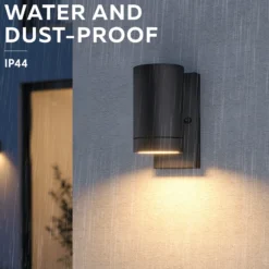 Aplique de exterior Calex Alba GU10, downlight, negro, sensor