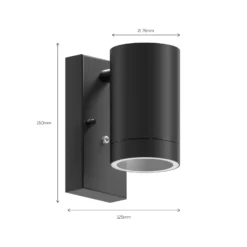 Aplique de exterior Calex Alba GU10, downlight, negro, sensor
