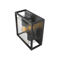 Aplique de exterior Calex, 2 luces, arriba/abajo, aluminio, negro