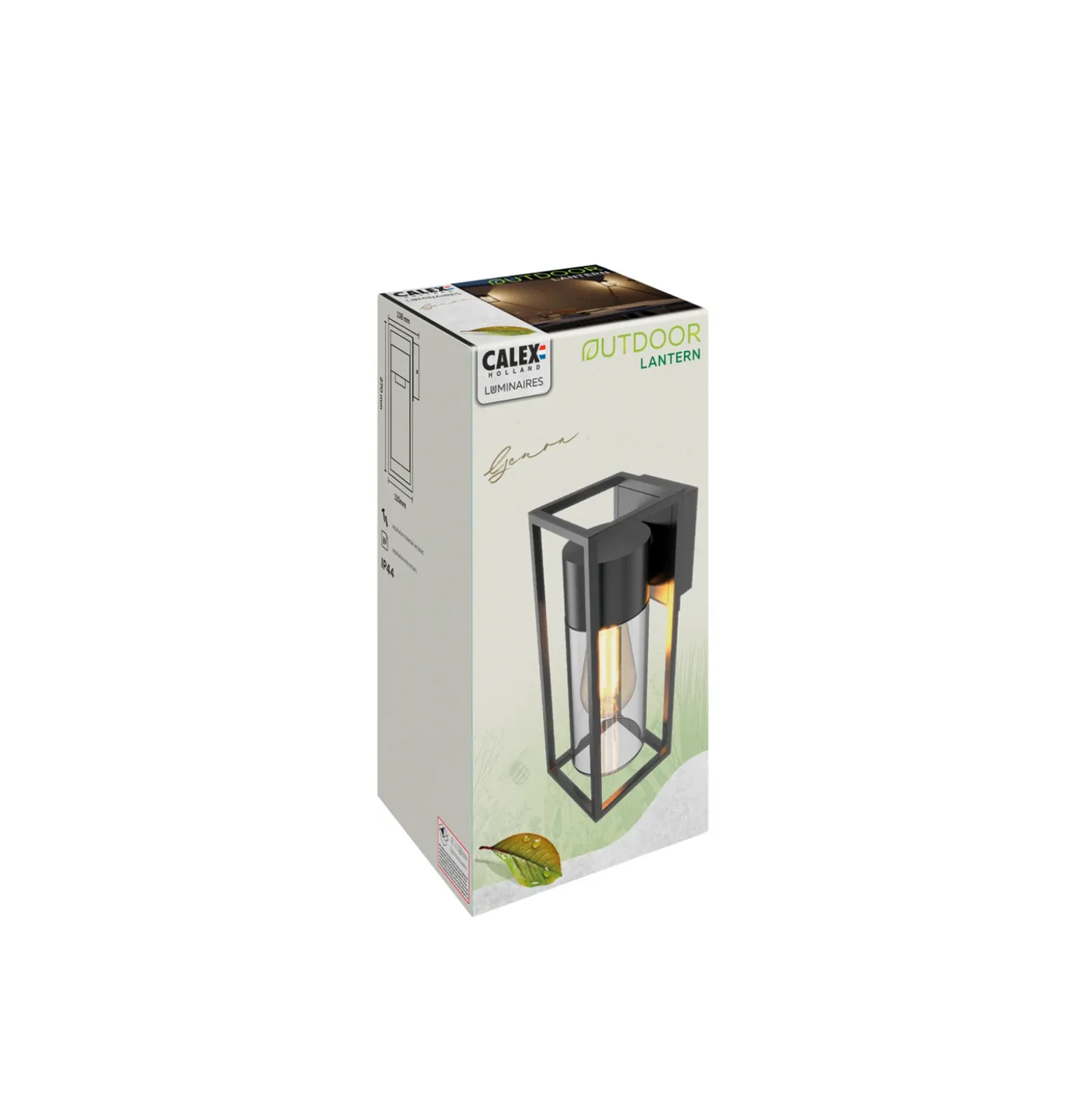 Aplique de exterior Calex, portalámpara inferior, aluminio, negro