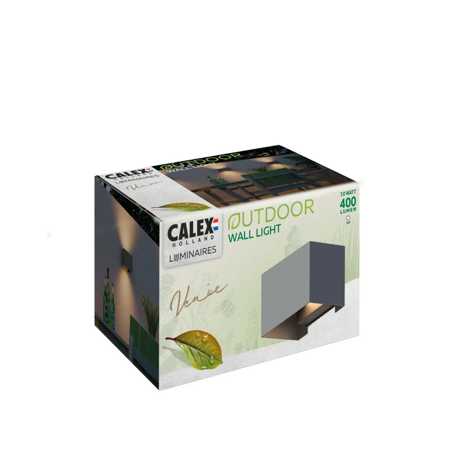 Aplique de exterior Calex Rectángulo Up/down altura 10cm antracita