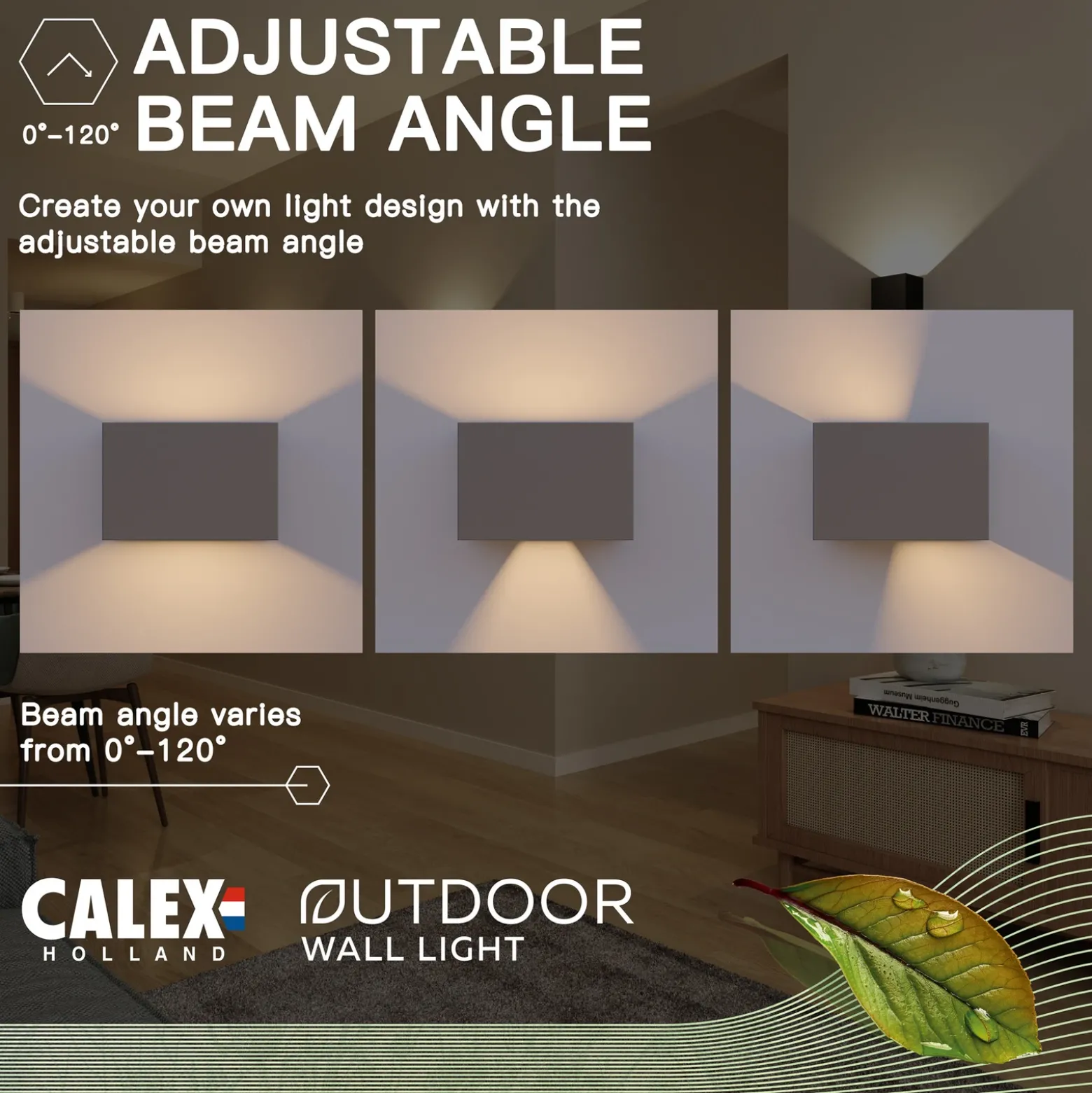 Aplique de exterior Calex Rectángulo Up/down altura 10cm antracita