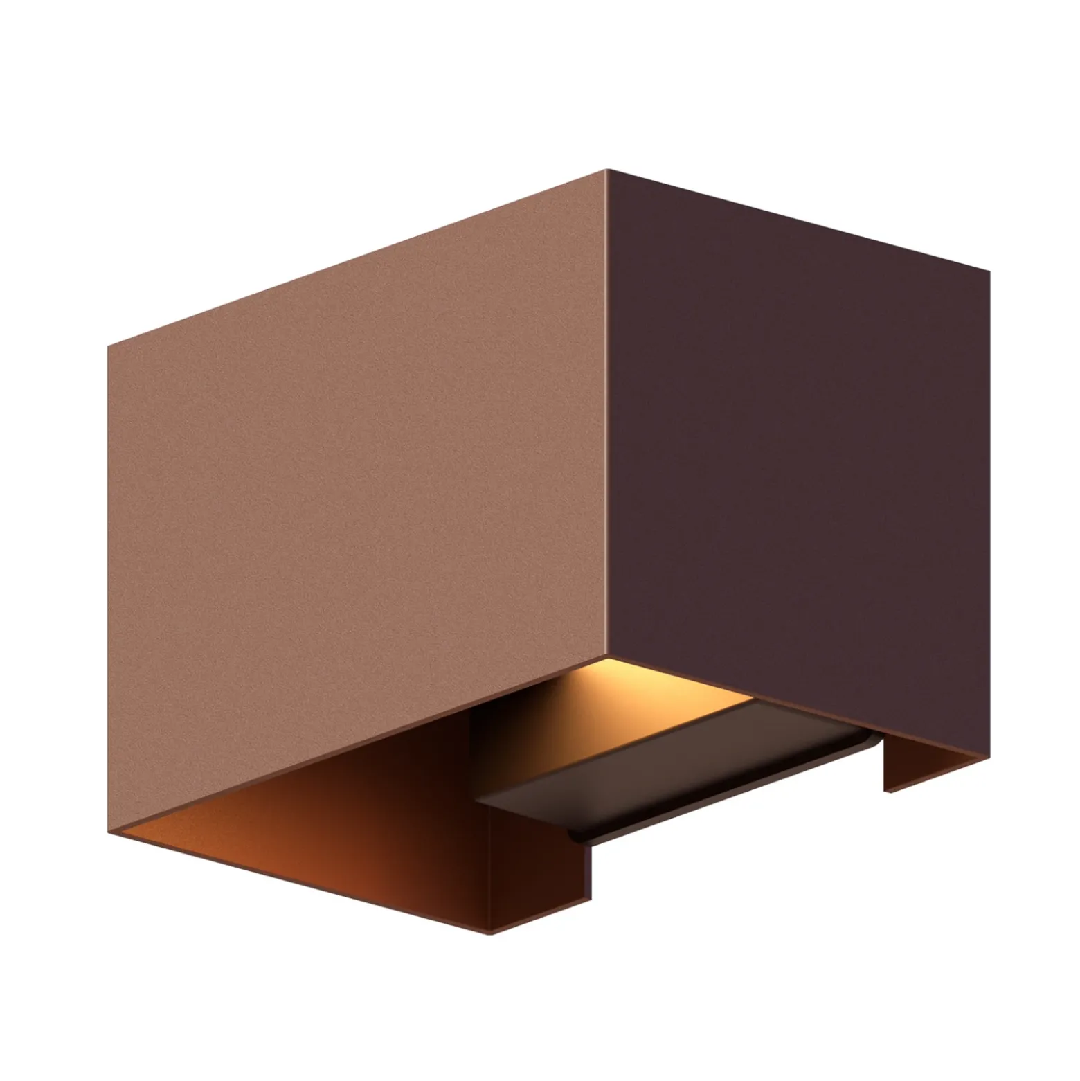 Aplique de exterior Calex Rectángulo Up/down altura 10cm marrón óxido