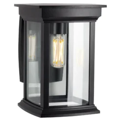 Aplique de exterior Carlton con pantalla de cristal