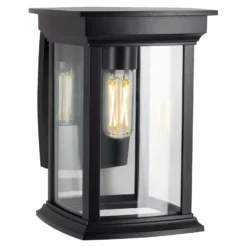 Aplique de exterior Carlton con pantalla de cristal