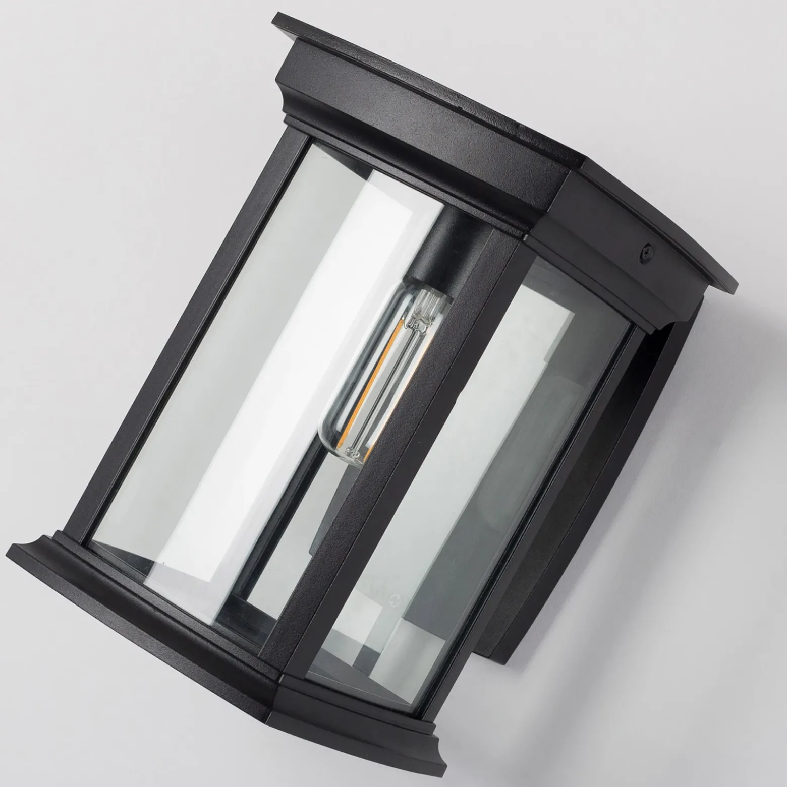 Aplique de exterior Carlton con pantalla de cristal