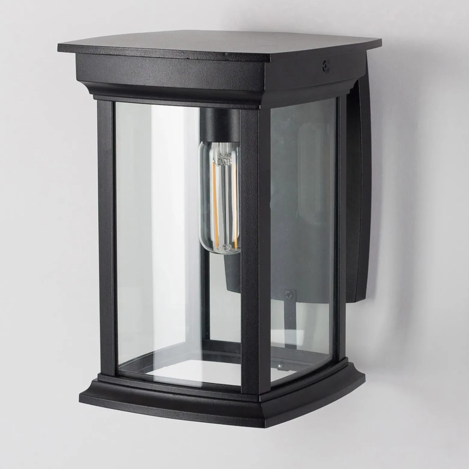 Aplique de exterior Carlton con pantalla de cristal