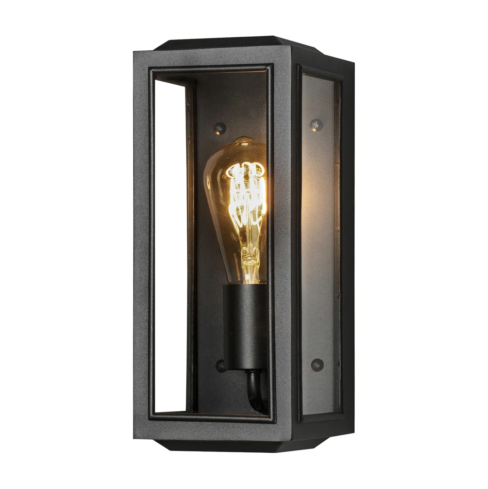 Aplique de exterior Carpi, negro, 12,5 x 30 cm