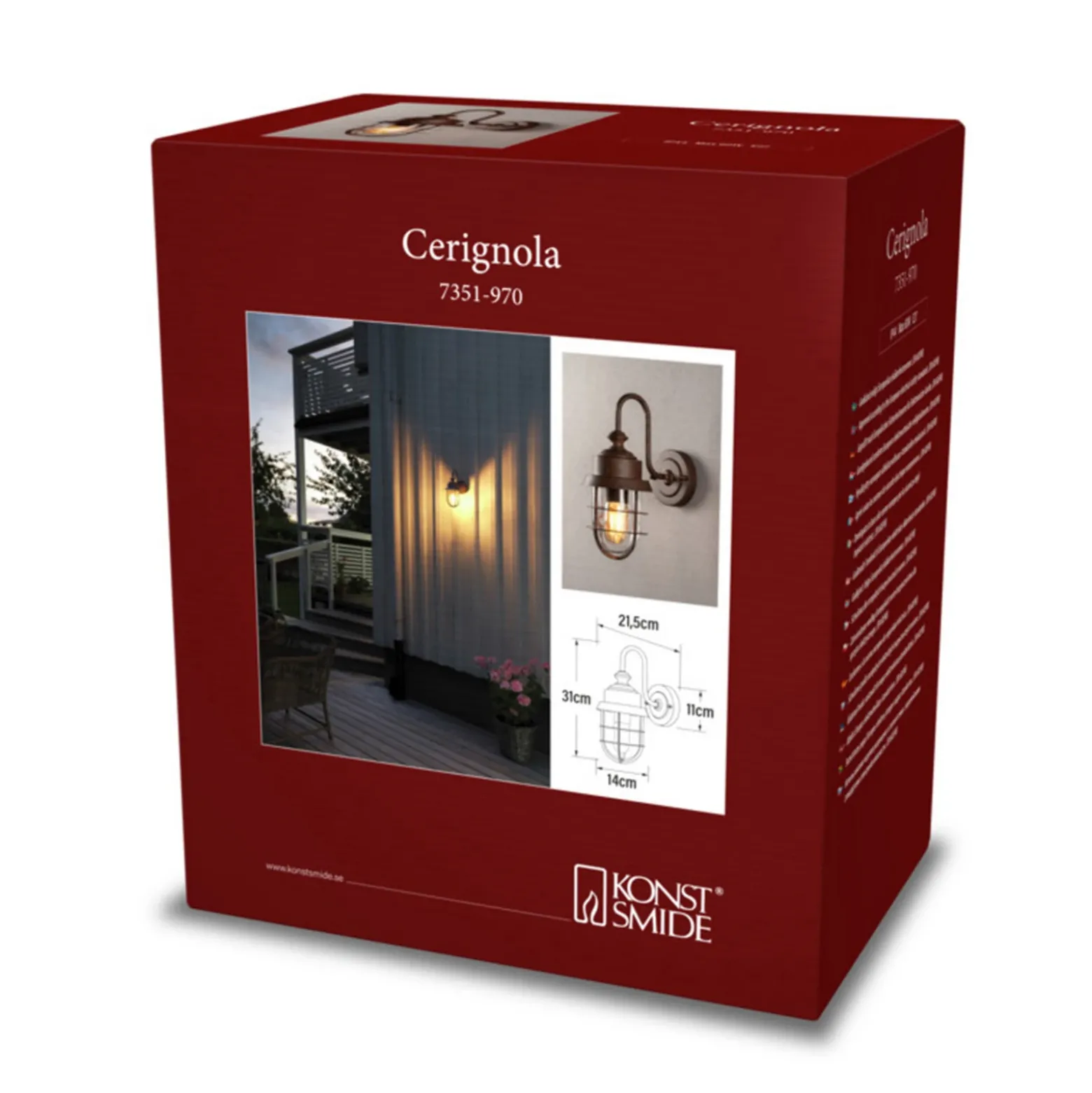 Aplique de exterior Cerignola óxido