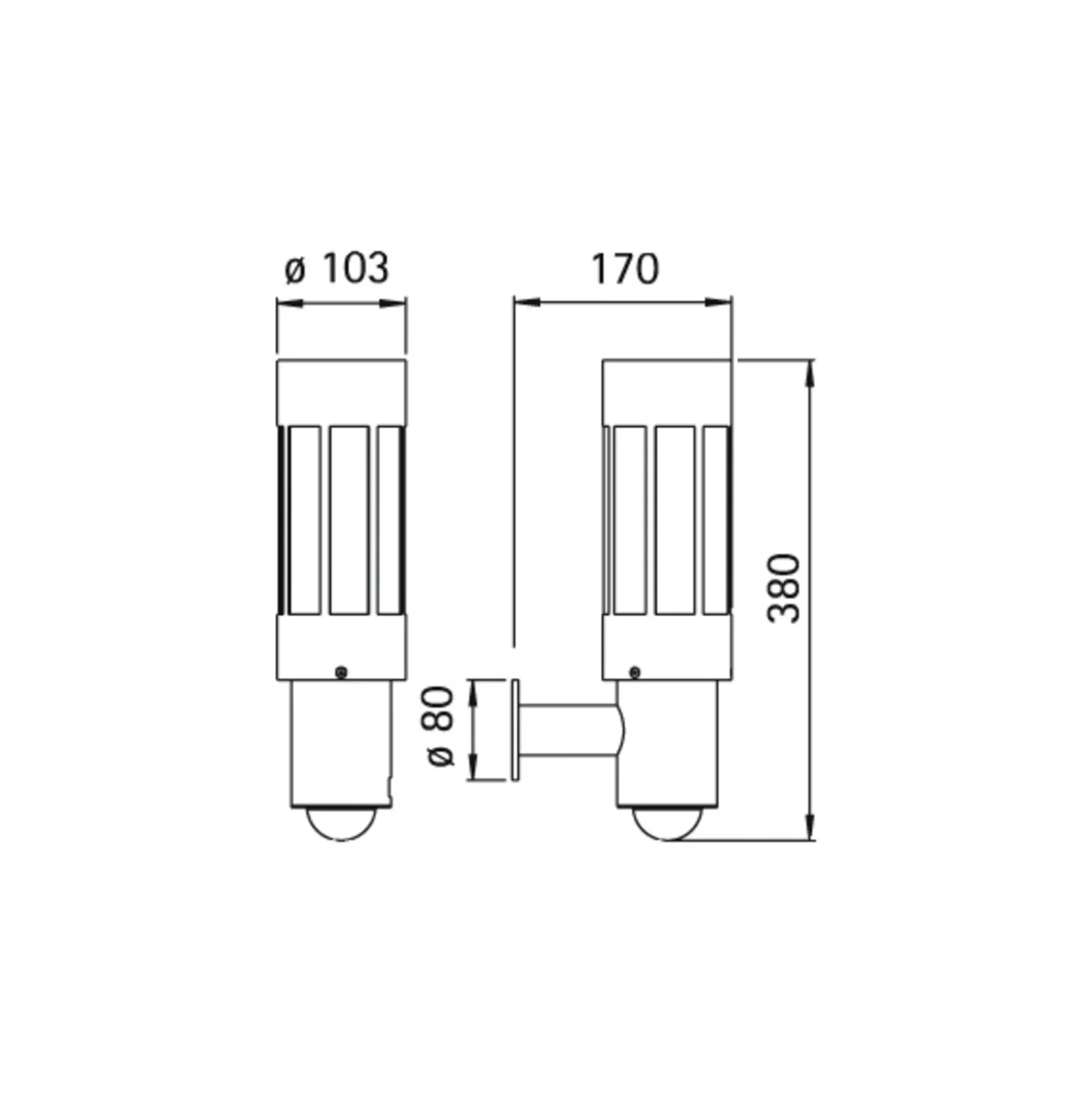 Aplique de exterior 472 con detector de movimiento