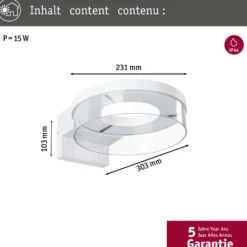 Aplique de exterior con sensor inteligente Paulmann Capera, blanca, CCT, IP44