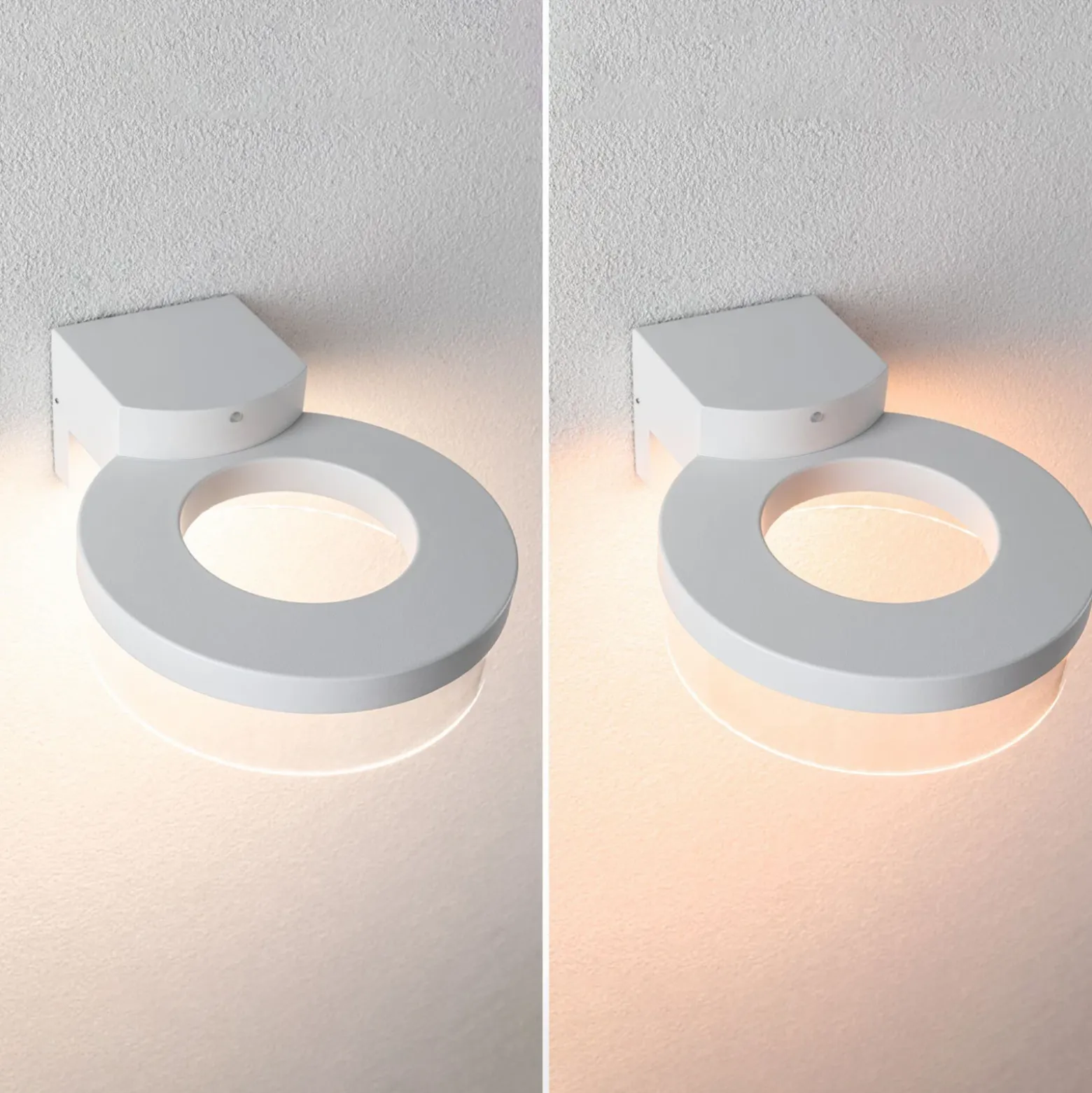 Aplique de exterior con sensor inteligente Paulmann Capera, blanca, CCT, IP44