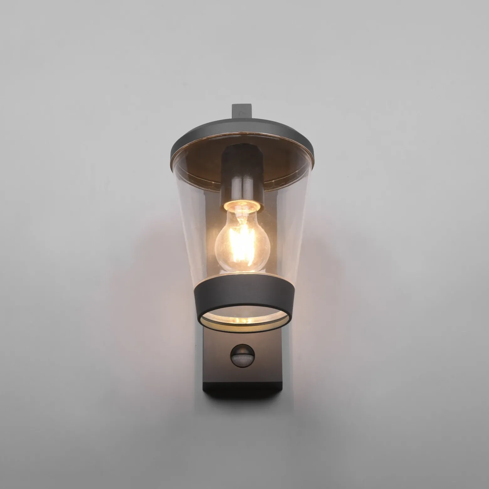 Aplique de exterior con sensor CAVADO, antracita, altura 28 cm, IP44