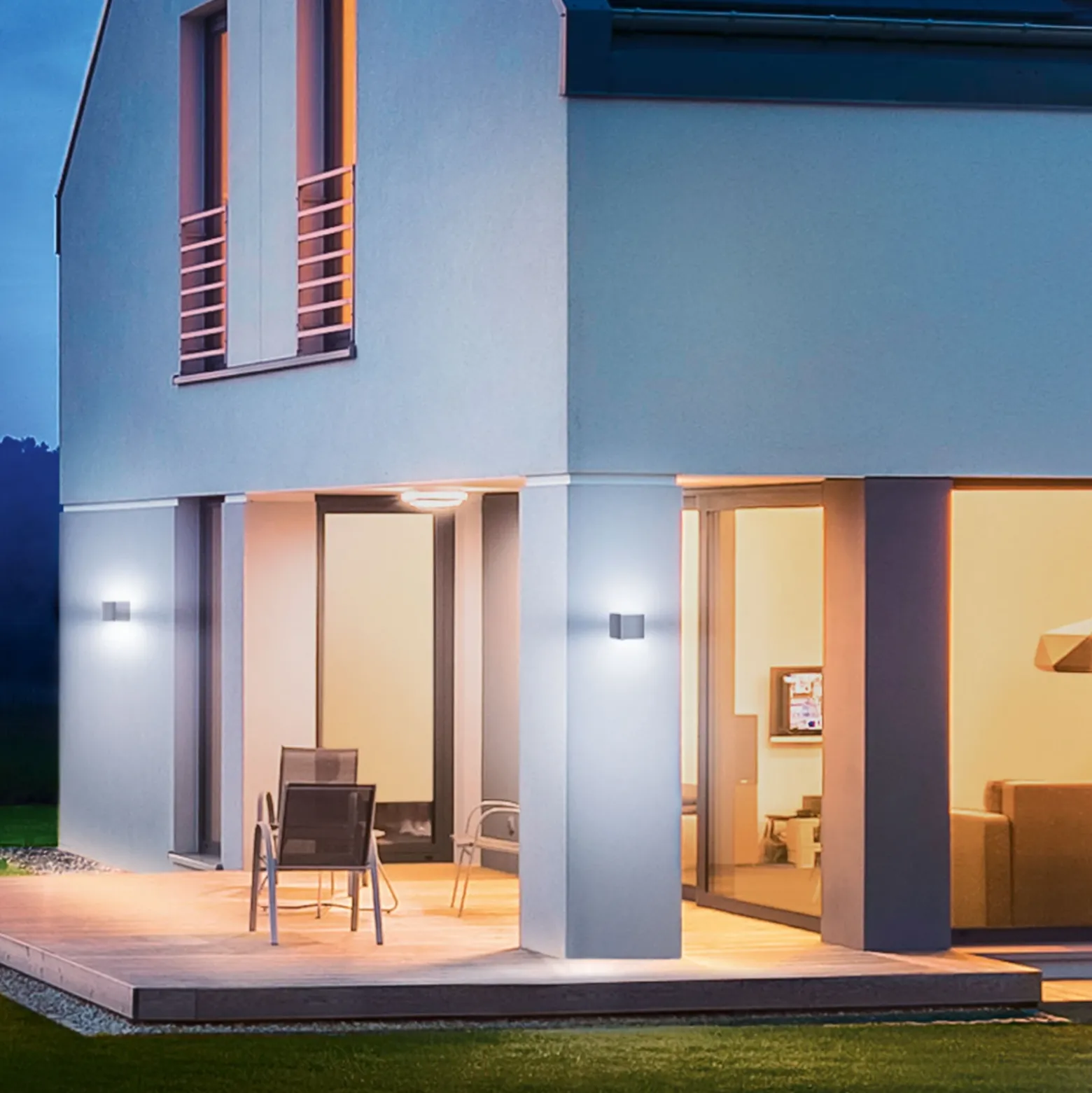 Aplique de exterior con sensor inteligente STEINEL L 840 SC, color antracita