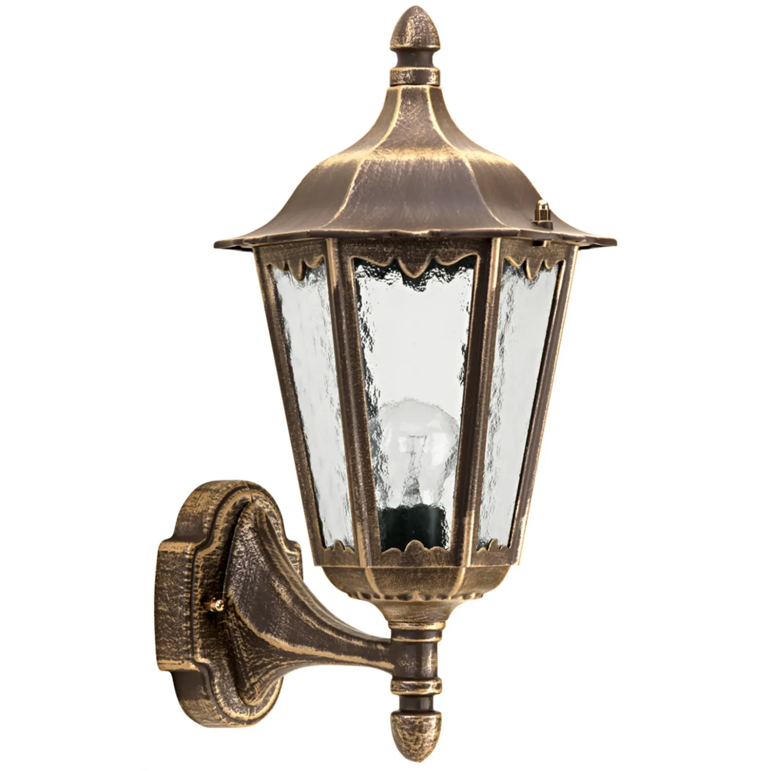 Aplique de exterior 1818 con soporte, marrón-latón