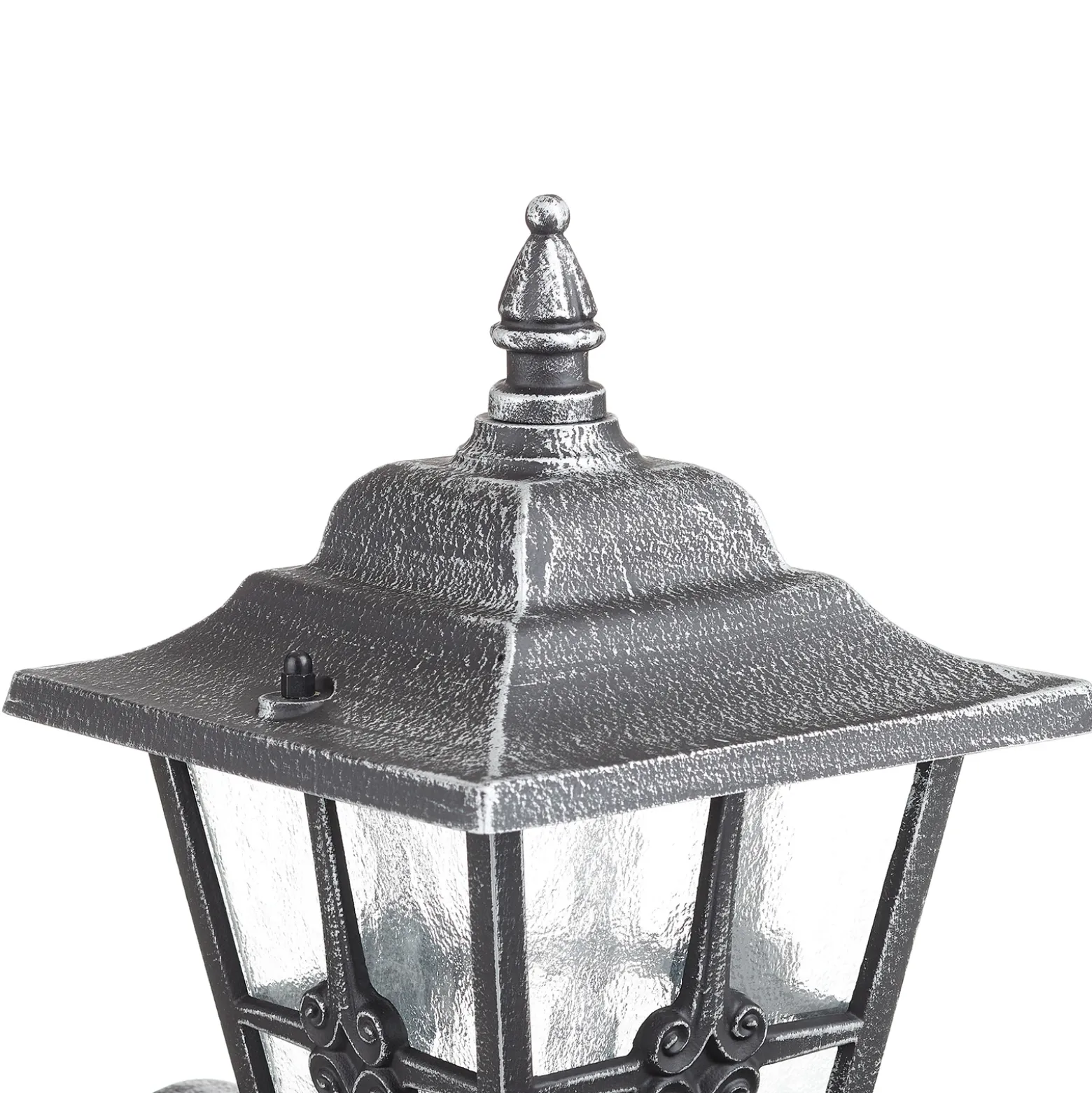 Aplique de exterior 763 con vidrio catedral negro