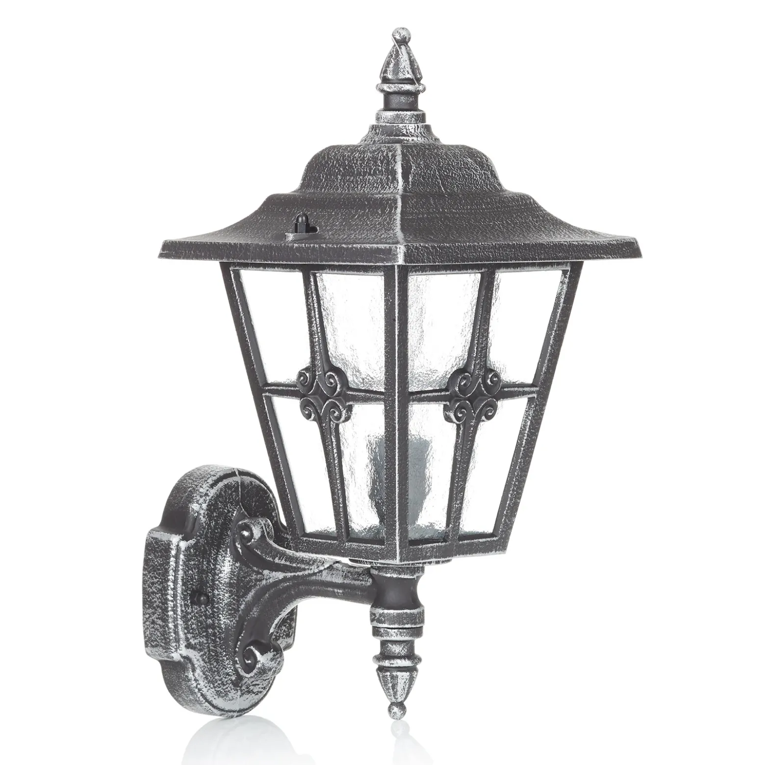 Aplique de exterior 763 con vidrio catedral negro