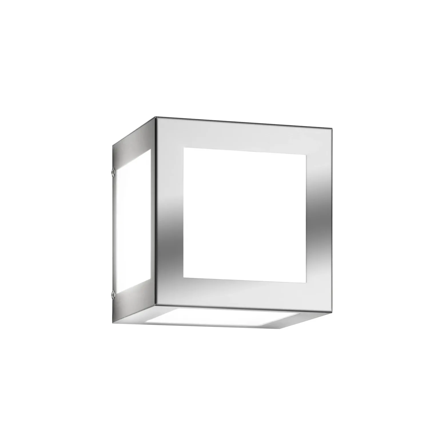 Aplique de exterior Cubo, acero inoxidable mate