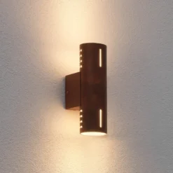 Aplique de exterior Cuneo, color óxido, 25 cm, metal, arriba/abajo